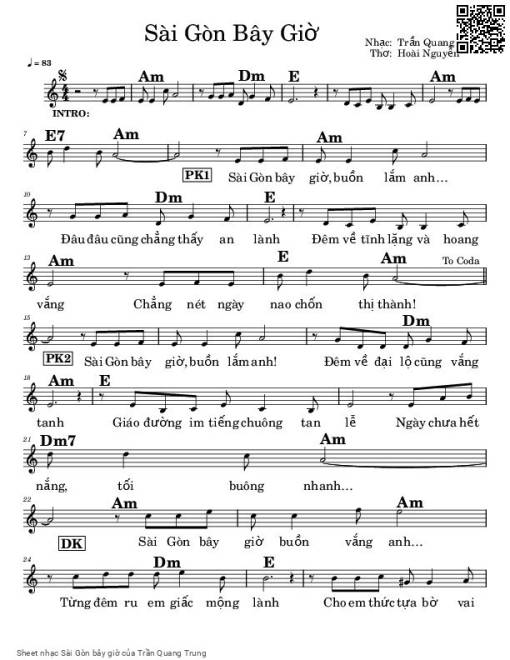 Sheet PDF of Sài Gòn bây giờ