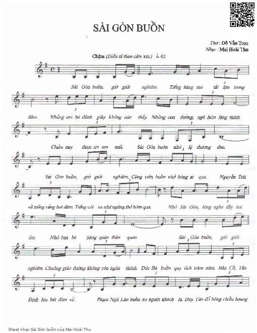 Sheet PDF of Sài Gòn buồn