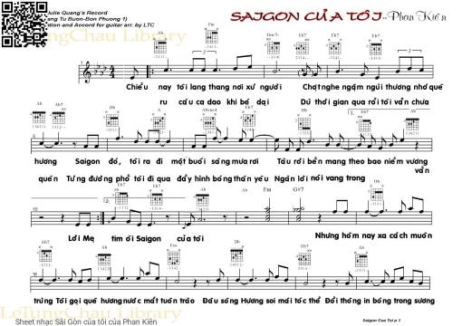 Sheet PDF of Sài Gòn của tôi