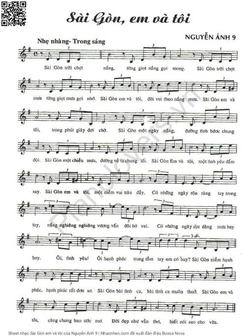 Sheet PDF of Sài Gòn em và tôi