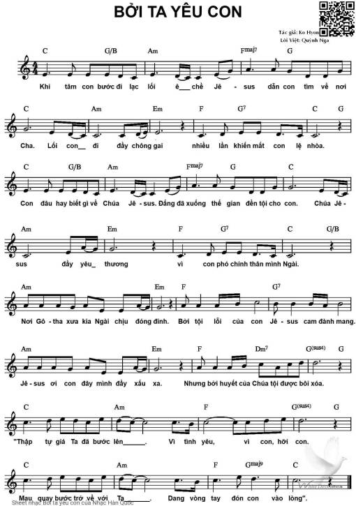 Sheet PDF of Bởi ta yêu con