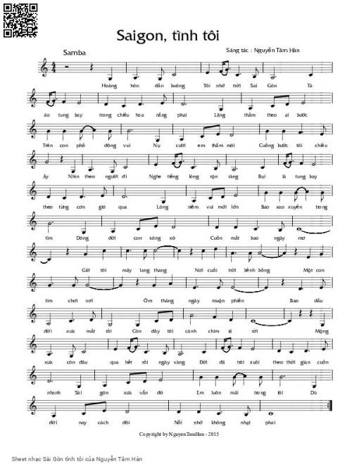 Sheet PDF of Sài Gòn tình tôi