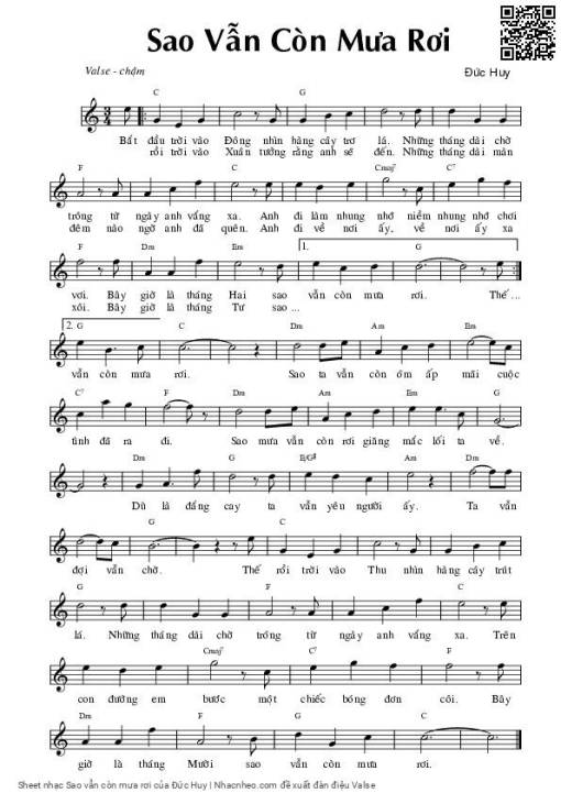 Sheet PDF of Sao vẫn còn mưa rơi