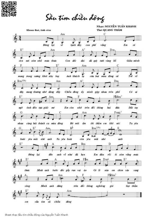 Sheet PDF of Sầu tím chiều đông