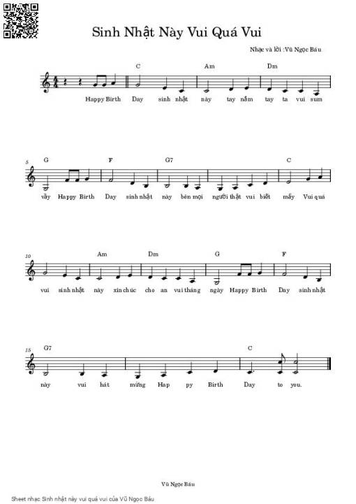 Sheet PDF of Sinh nhật này vui quá vui