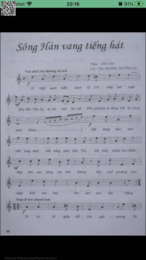 Sheet PDF of Sông Hàn vang tiếng hát