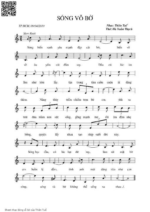 Sheet PDF of Sóng vỗ bờ