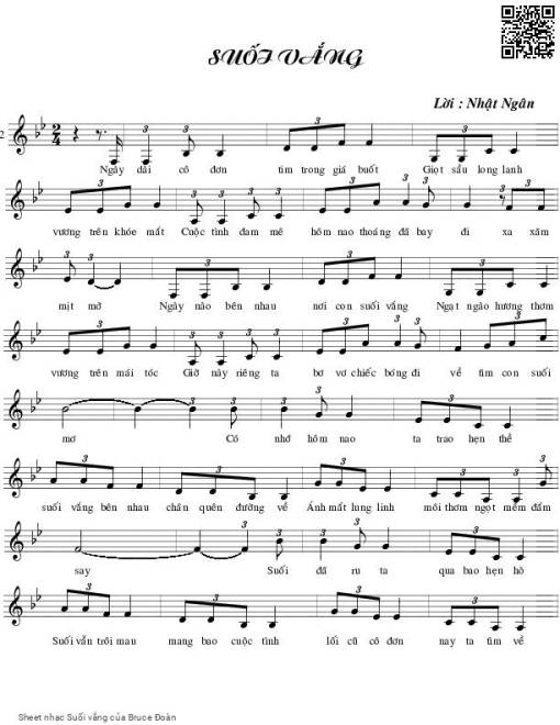 Sheet PDF of Suối vắng - Bruce Đoàn