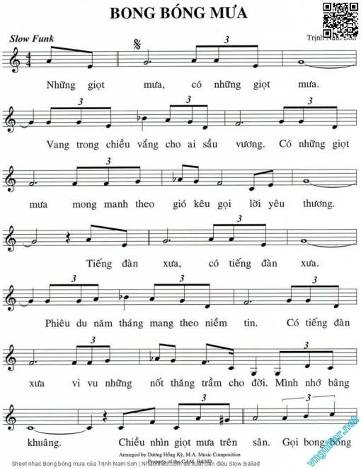 Sheet PDF of Bong bóng mưa