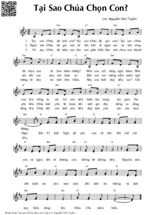 Sheet PDF of Tại sao Chúa chọn con