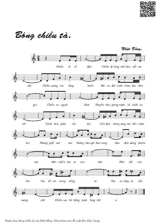 Sheet PDF of Bóng chiều tà