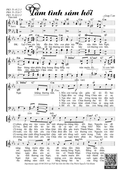 Sheet PDF of Tâm tình sám hối