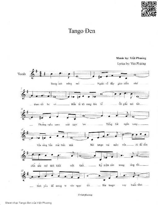 Sheet PDF of Tango đen - Việt Phương