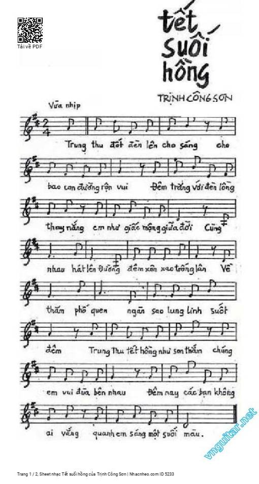 Sheet PDF of Tết suối hồng