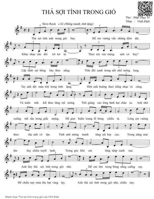 Sheet PDF of Thả sợi tình trong gió