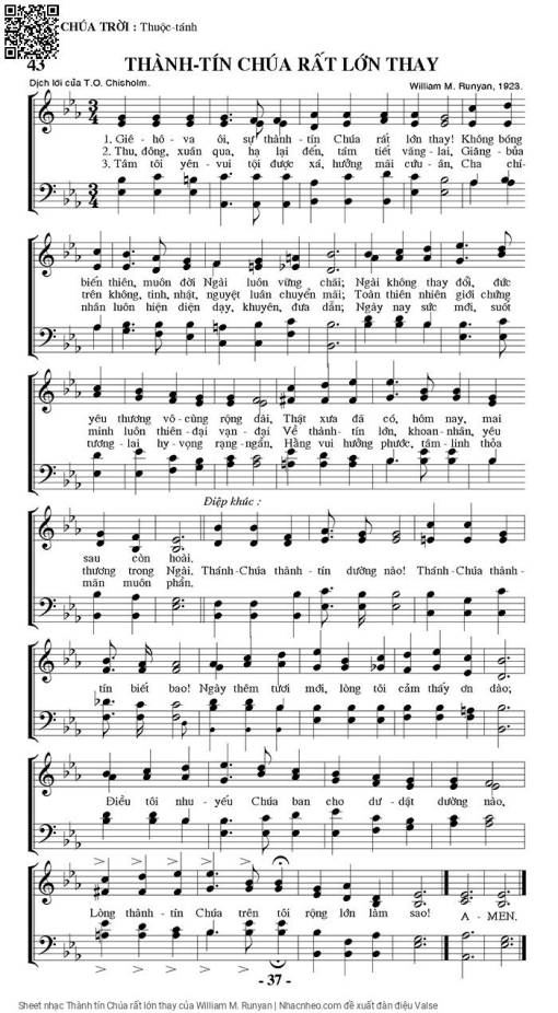 Thành tín Chúa rất lớn thay