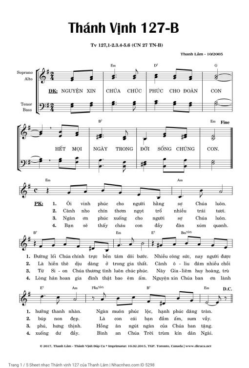 Thánh vịnh 127 - Thanh Lâm