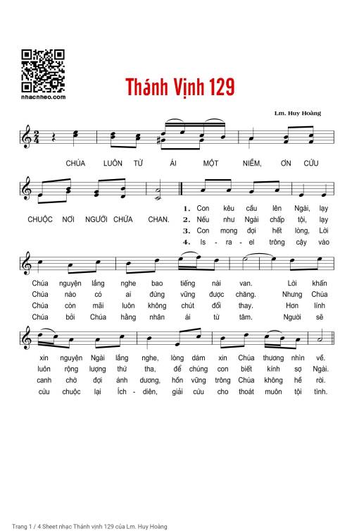Sheet PDF of Thánh vịnh 129