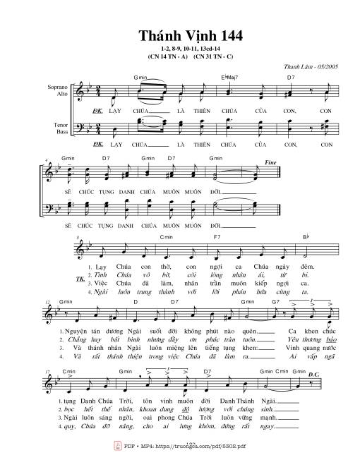 Thánh vịnh 144 - Thanh Lâm