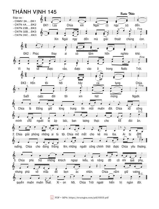 Thánh vịnh 145 - Lm. Xuân Thảo