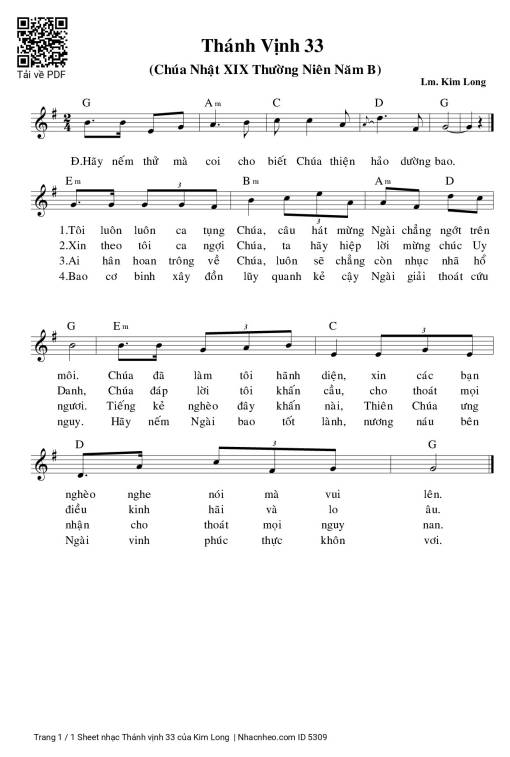 Thánh vịnh 33 - Kim Long