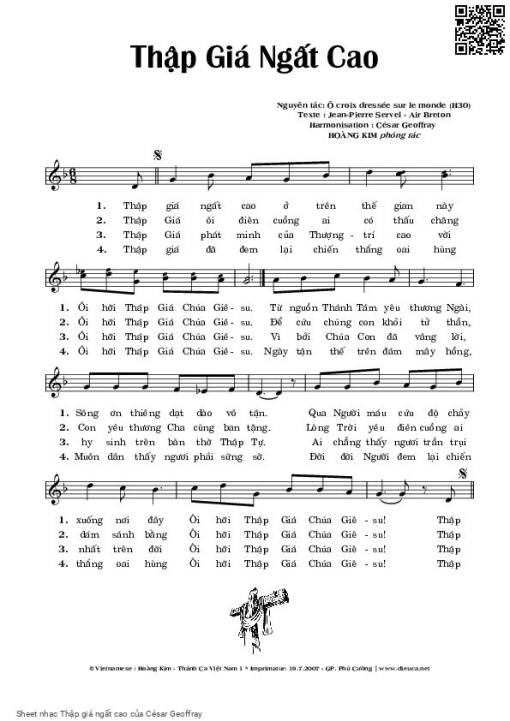 Sheet PDF of Thập giá ngất cao