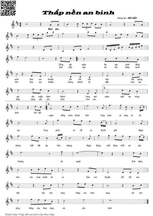 Sheet PDF of Thắp nến an bình