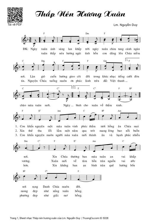 Sheet PDF of Thắp nén hương xuân