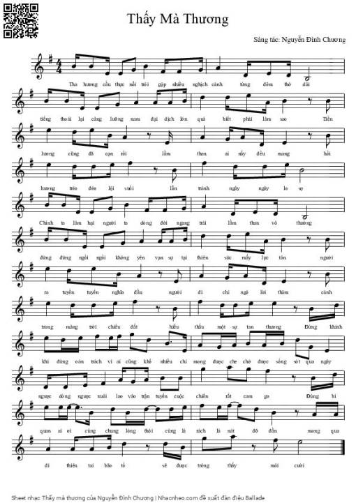 Sheet PDF of Thấy mà thương