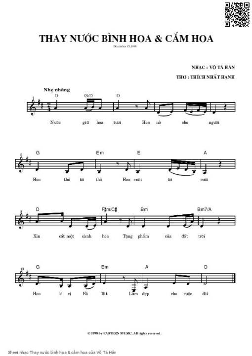 Sheet PDF of Thay nước bình hoa & cắm hoa