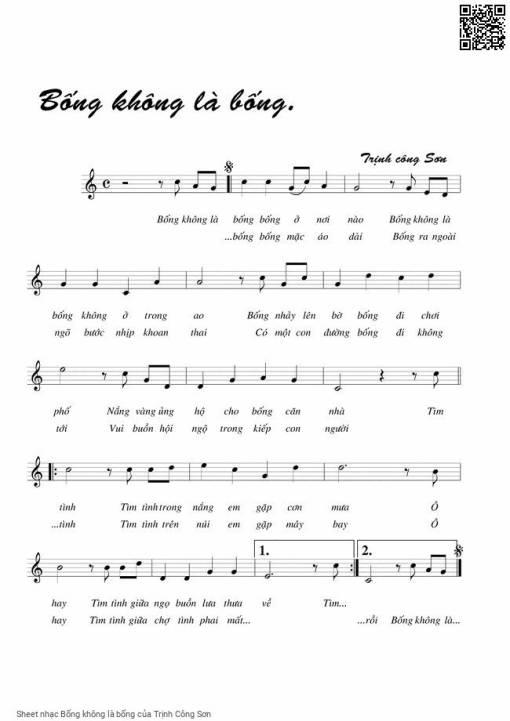 Sheet PDF of Bống không là bống