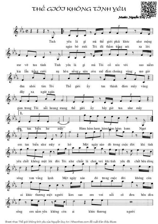 Sheet PDF of Thế giới không tình yêu