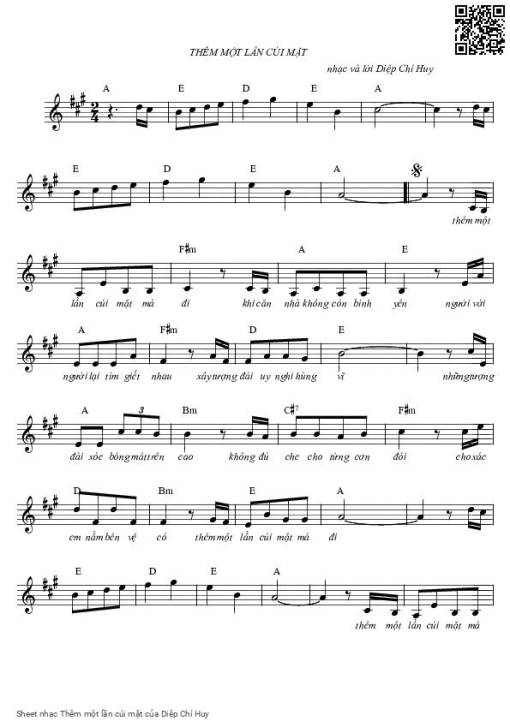 Sheet PDF of Thêm một lần cúi mặt