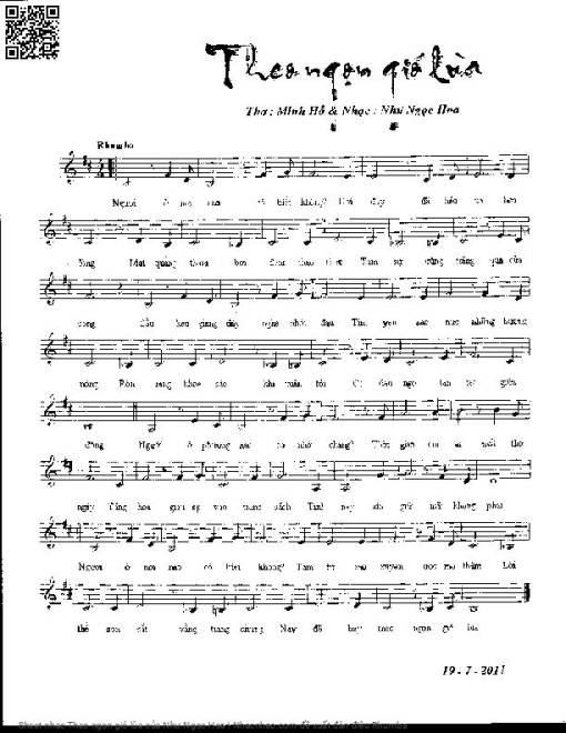 Sheet PDF of Theo ngọn gió lùa