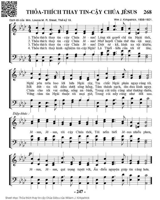 Sheet PDF of Thỏa thích thay tin cậy Chúa Giêsu