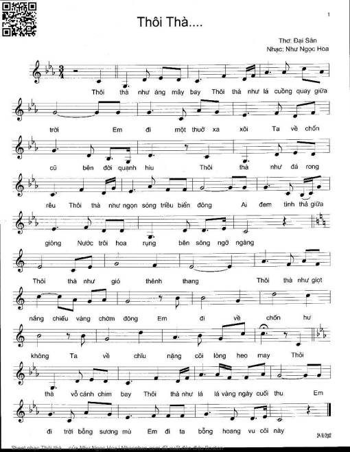 Sheet PDF of Thôi thà ... - Như Ngọc Hoa