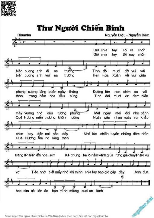 Sheet PDF of Thư người chiến binh