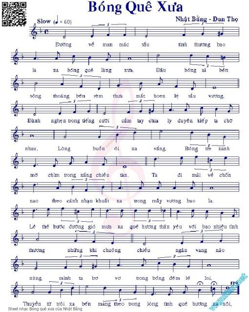 Sheet PDF of Bóng quê xưa
