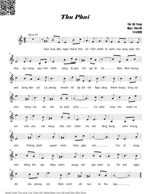 Sheet PDF of Thu phai - Thảo Hồ