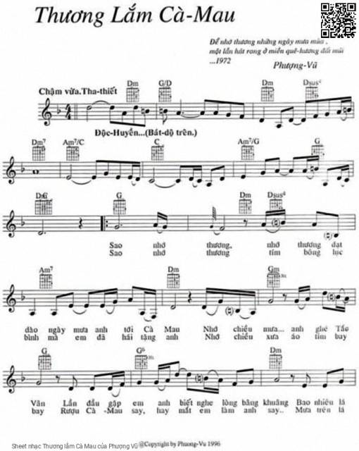 Sheet PDF of Thương lắm Cà Mau