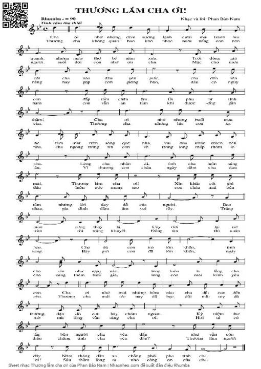 Sheet PDF of Thương lắm cha ơi!