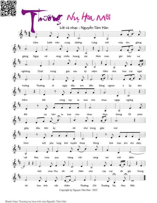 Sheet PDF of Thương nụ hoa môi