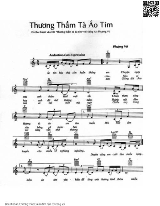 Sheet PDF of Thương thầm tà áo tím