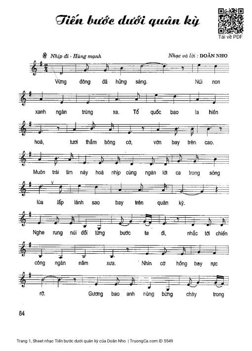 Sheet PDF of Tiến bước dưới quân kỳ