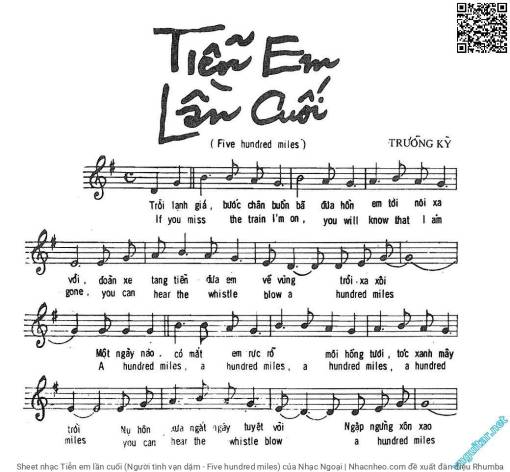 Tiễn em lần cuối (Người tình vạn dặm - Five hundred miles)