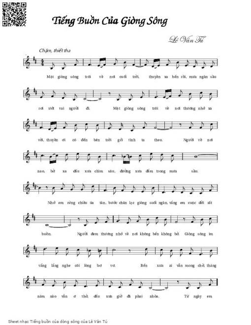 Sheet PDF of Tiếng buồn của dòng sông