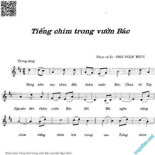 Sheet PDF of Tiếng chim trong vườn Bác