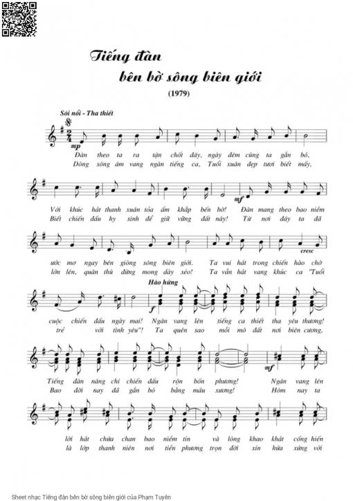 Sheet PDF of Tiếng đàn bên bờ sông biên giới