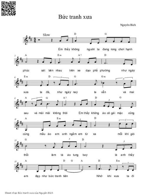 Sheet PDF of Bức tranh xưa