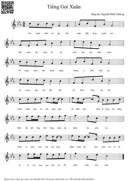Sheet PDF of Tiếng gọi xuân